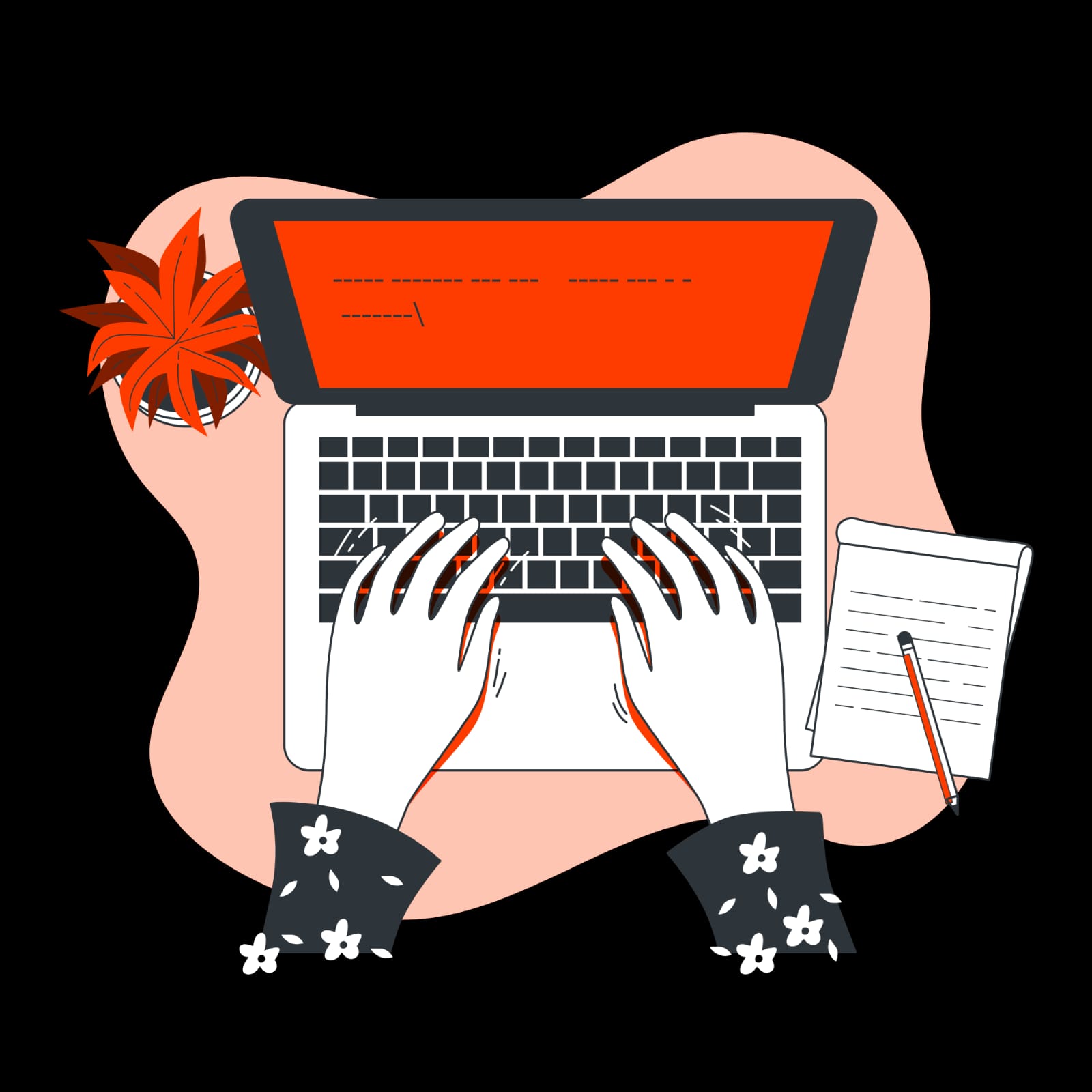 Typing illustration
